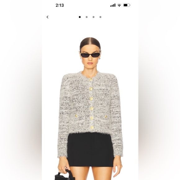 L'AGENCE Gray and White Textured Sweater
